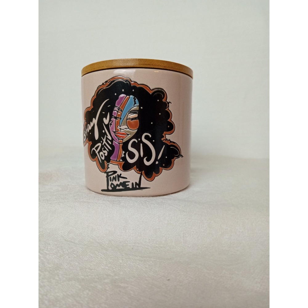 Ink Omian Stay Positive‎ Sis Ceramic Jar with Lid Home Decor Storage